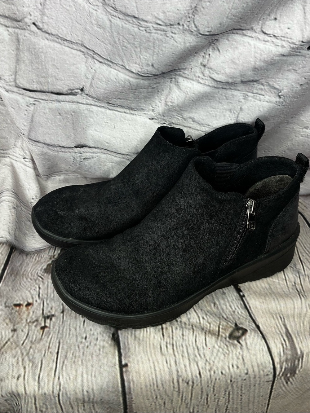 Bzees Minimalist Urban Utility Athleisure Black Casual Comfort Ankle Boots 8.5